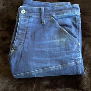 Men’s G-Star blue denim moto jeans